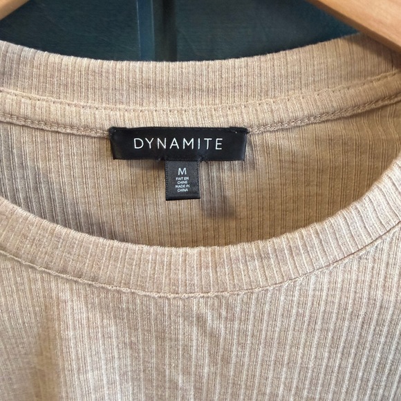 Dynamite Beige Ruched Long Sleeve Top - Picture 2 of 3